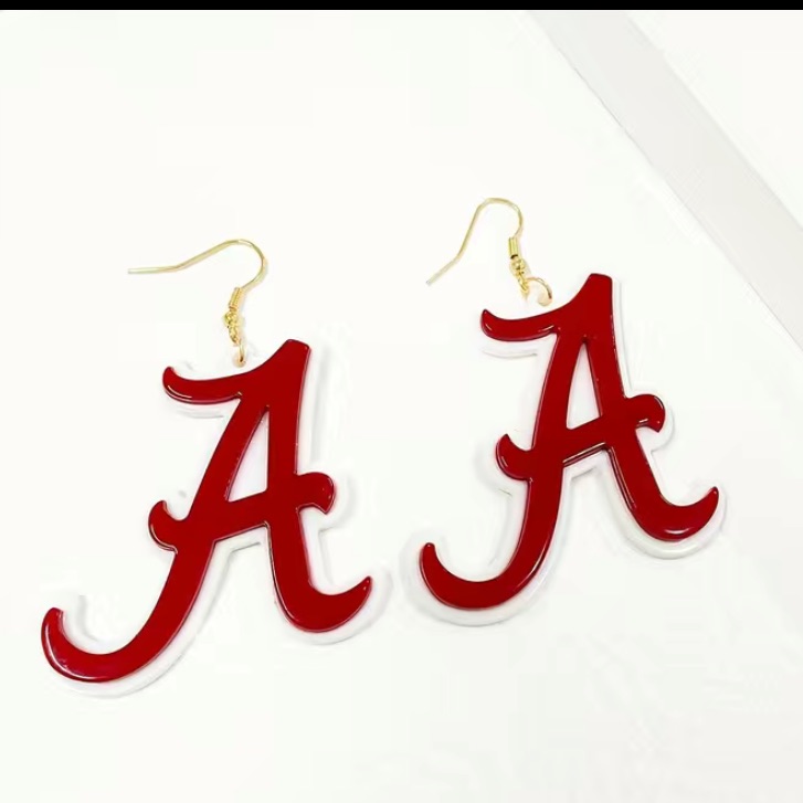 Alabama Crimson Tide College Football Dangle Earrings